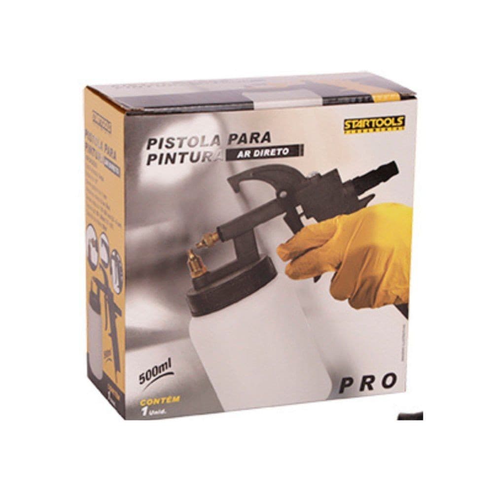 Pistola De Pintura Alta Pressao 600ml Compressores Automotivo Madeira Metal Bico Versatil