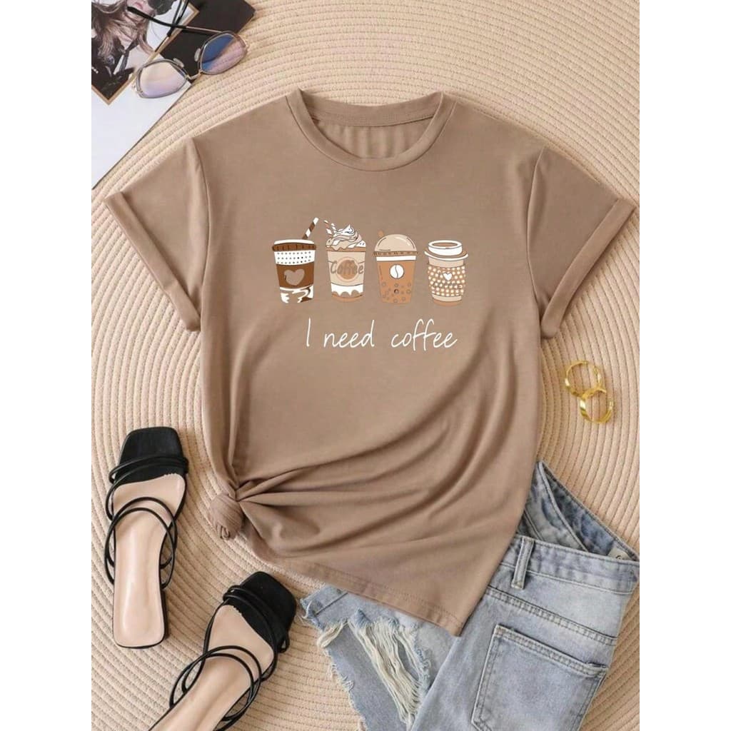 Camiseta T-shirt Coffe Café Tendencia Babylook 100% Algodão Promoção