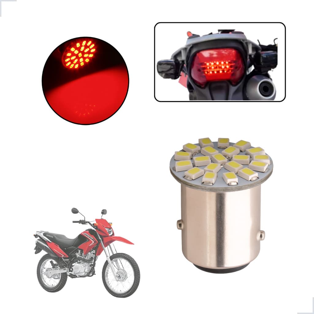 Lâmpada Led Freio 2 Polos Com Efeito Strobo Moto NXR 125 BROS KS 2003 2004 2005 2006 2007