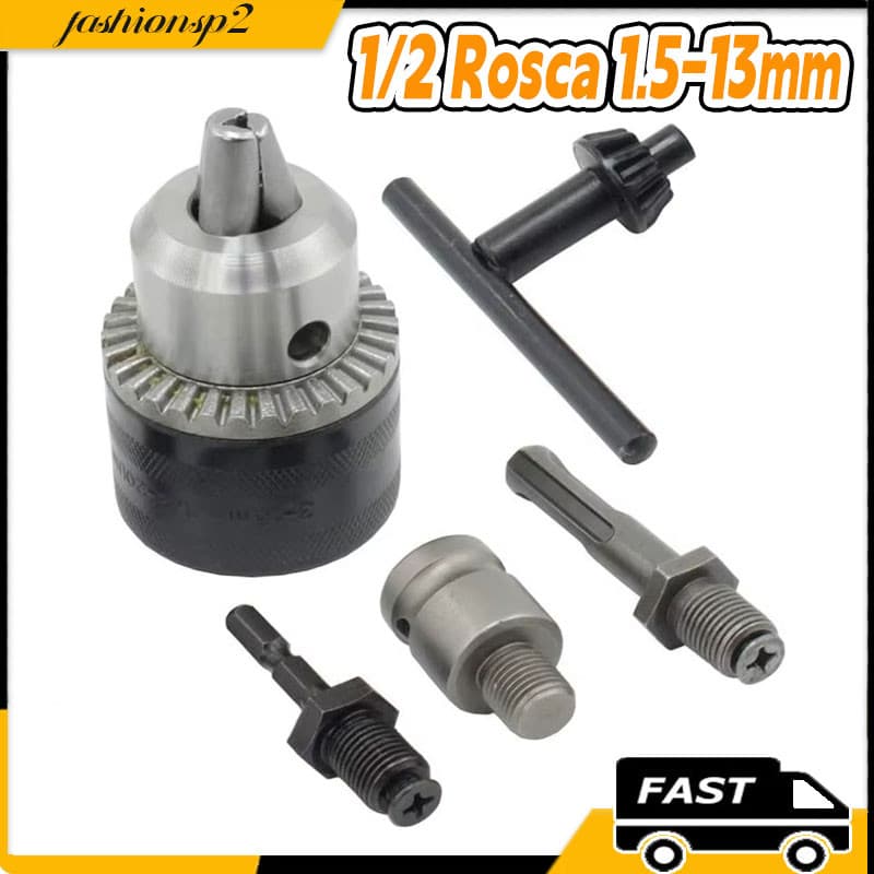 Kit 1/2 Rosca 1,5-13mm  Mandril Chave+ Adaptador De Impacto