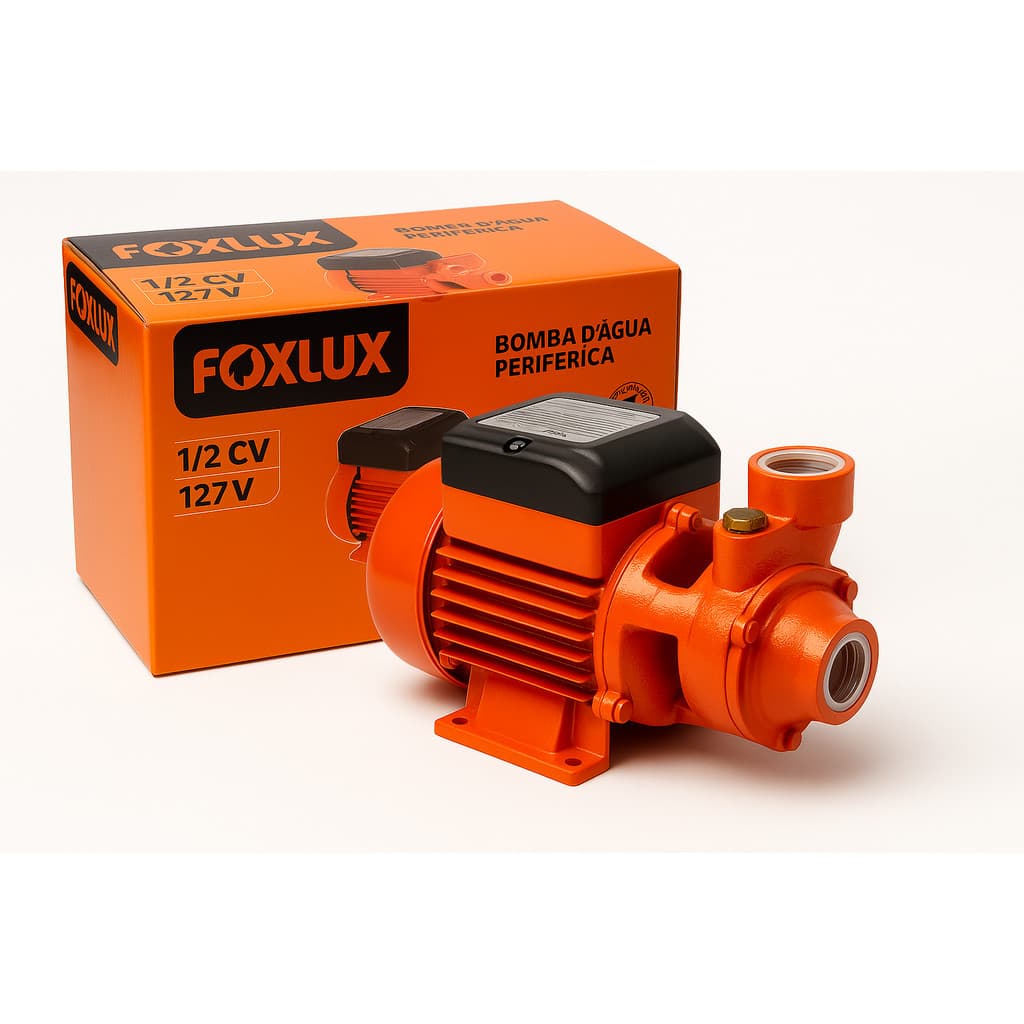 Bomba D'Água Periférica 1/2 CV Bivolt Foxlux Potente 127v