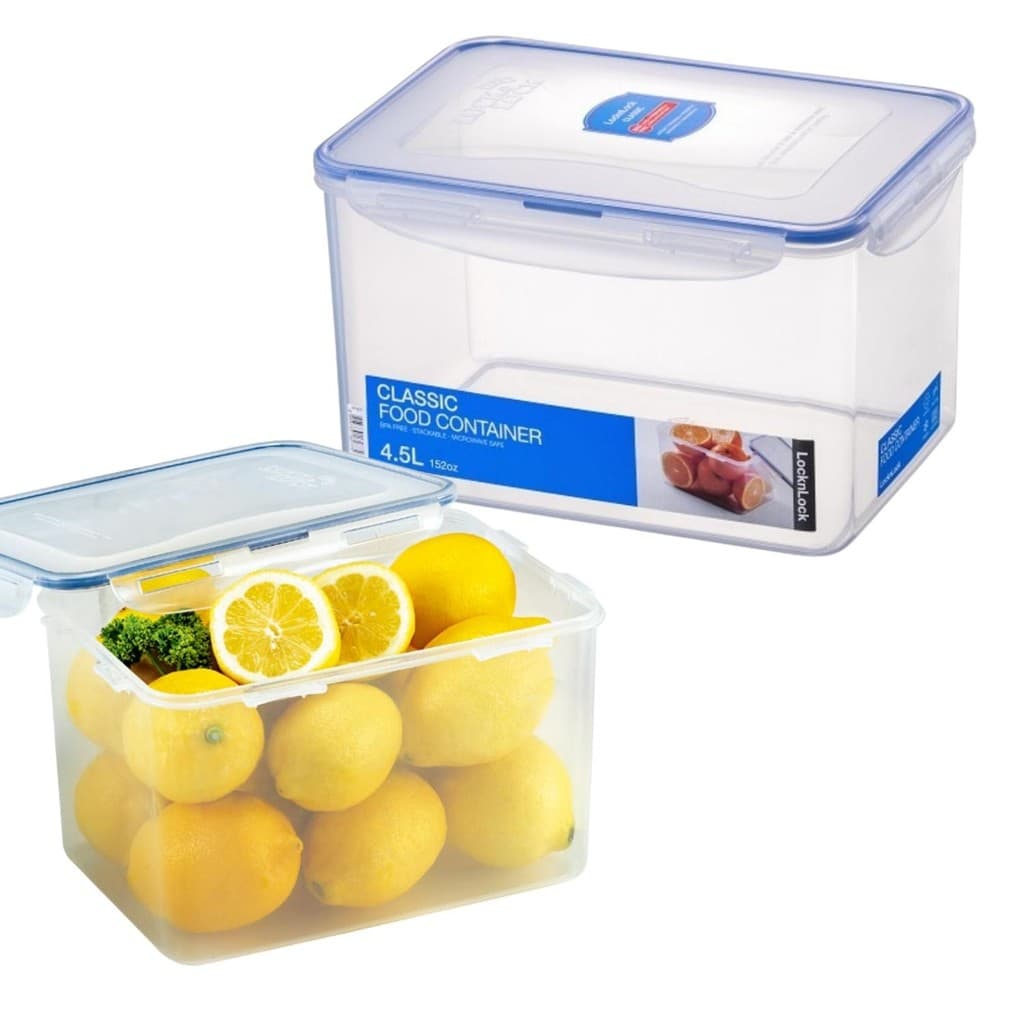 Pote Hermético 4 Travas Retangular Grande Lock&lock 4500ml
