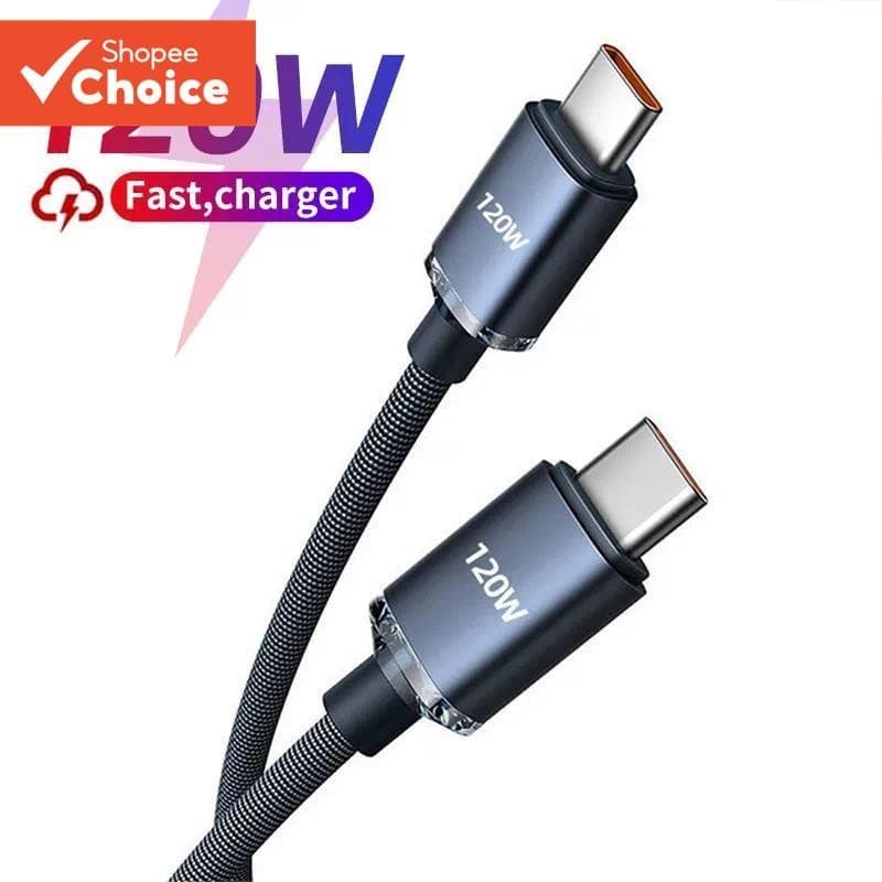 Cabo USB C De Carga Rápida De 120W Tipo Para Telefone Celular Samsung Linhas Dados