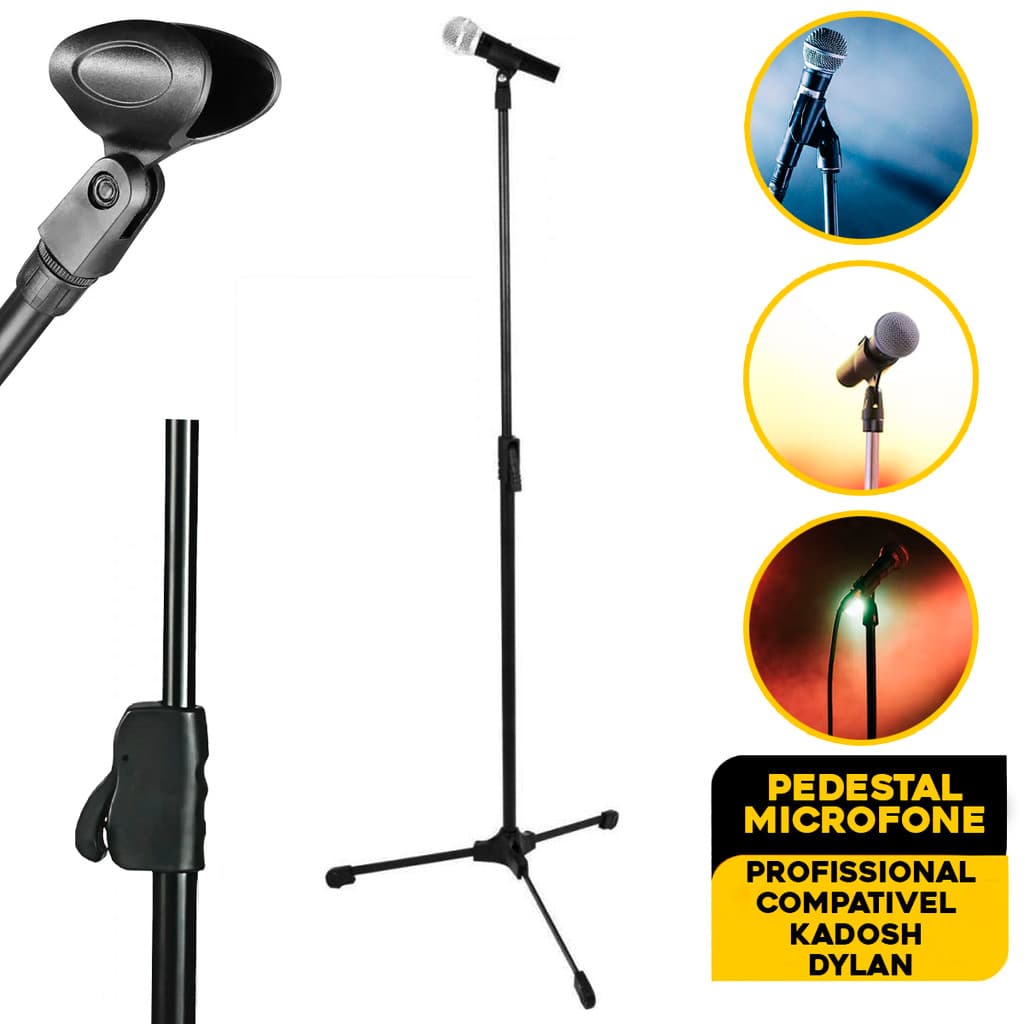 Suporte Pedestal Reto Smart Sm-039 Para Microfone Premium