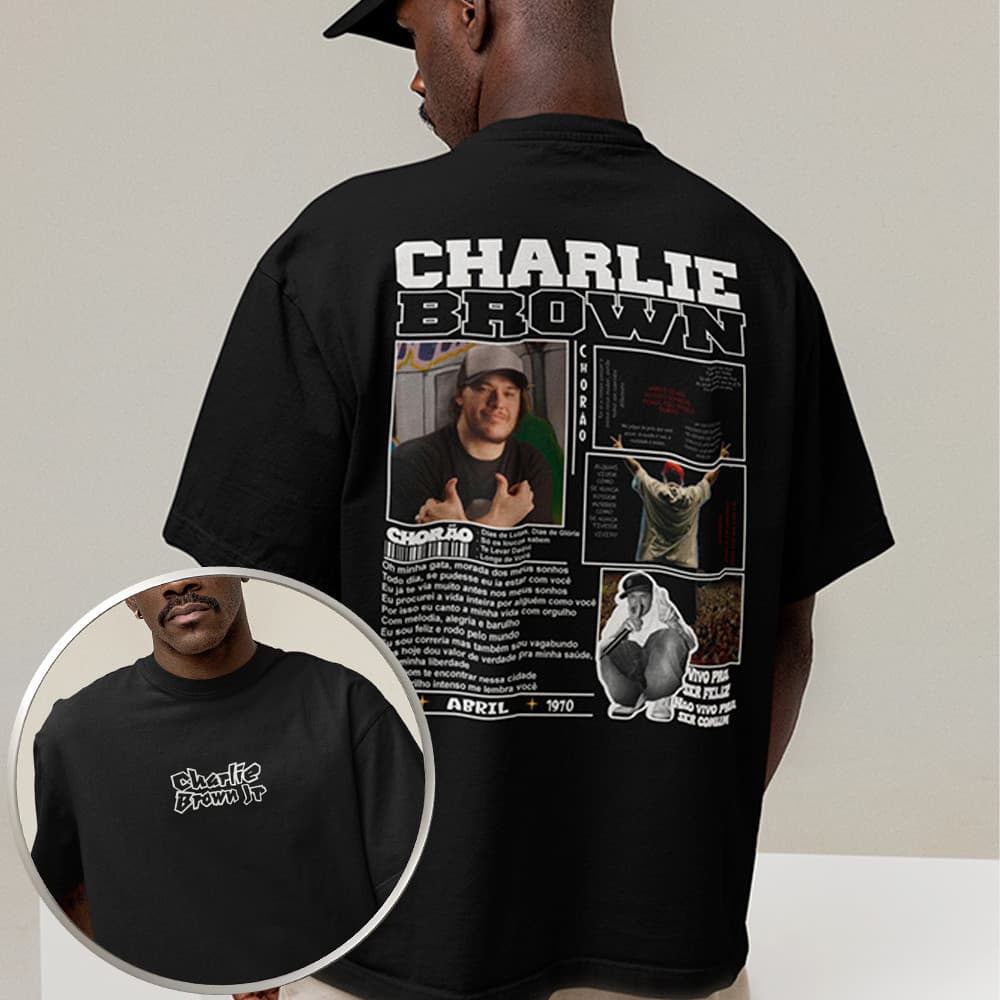 Camiseta Chorão Charlie Brown Jr Rap Rock Blusa Exclusiva Unissex Algodão 30.1 Qualidade Premium