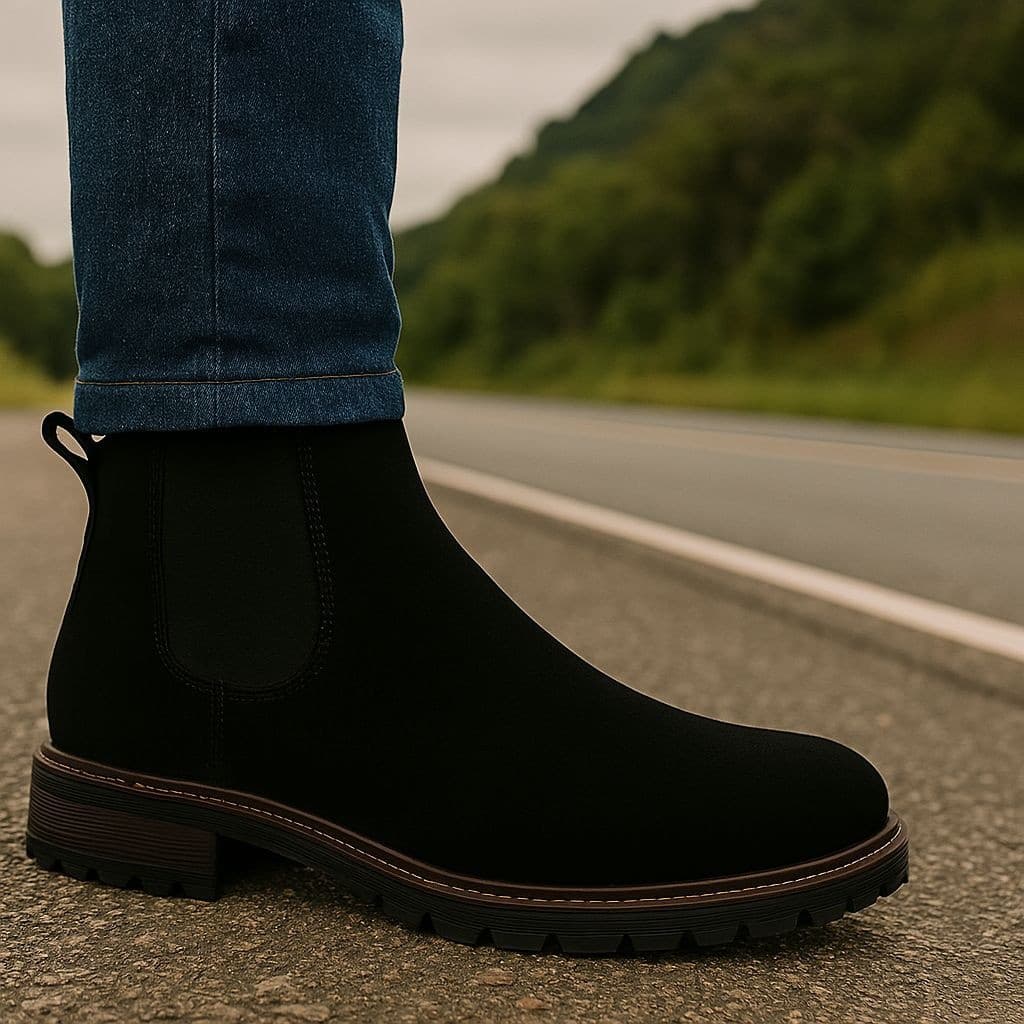 Bota Botina Chelsea Country Masculino Blaqueada Confort Pto