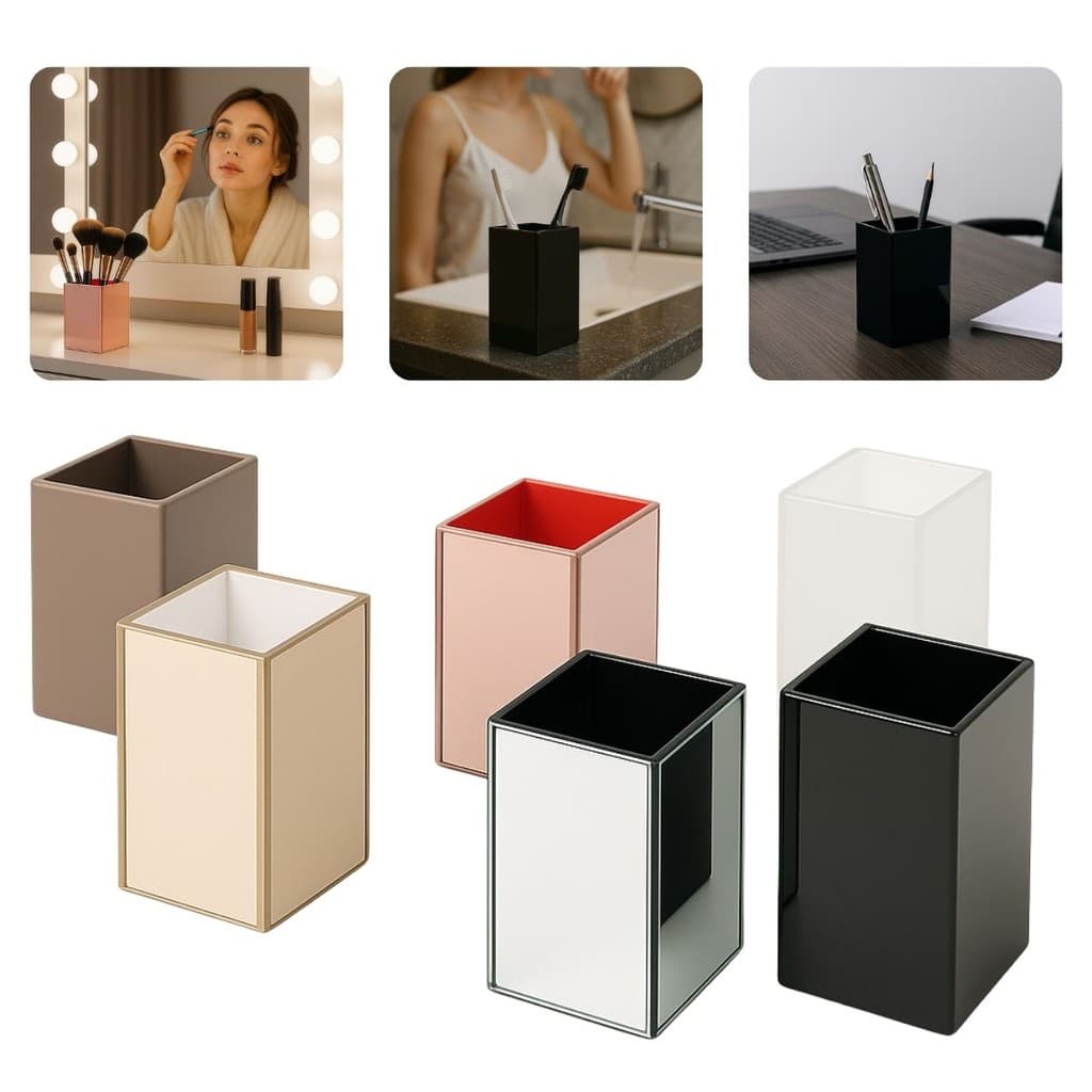 Porta Escova Vaso de Vidro Porta Algodão - Porta Cotonete / Porta Enfeite 10cm - Cores