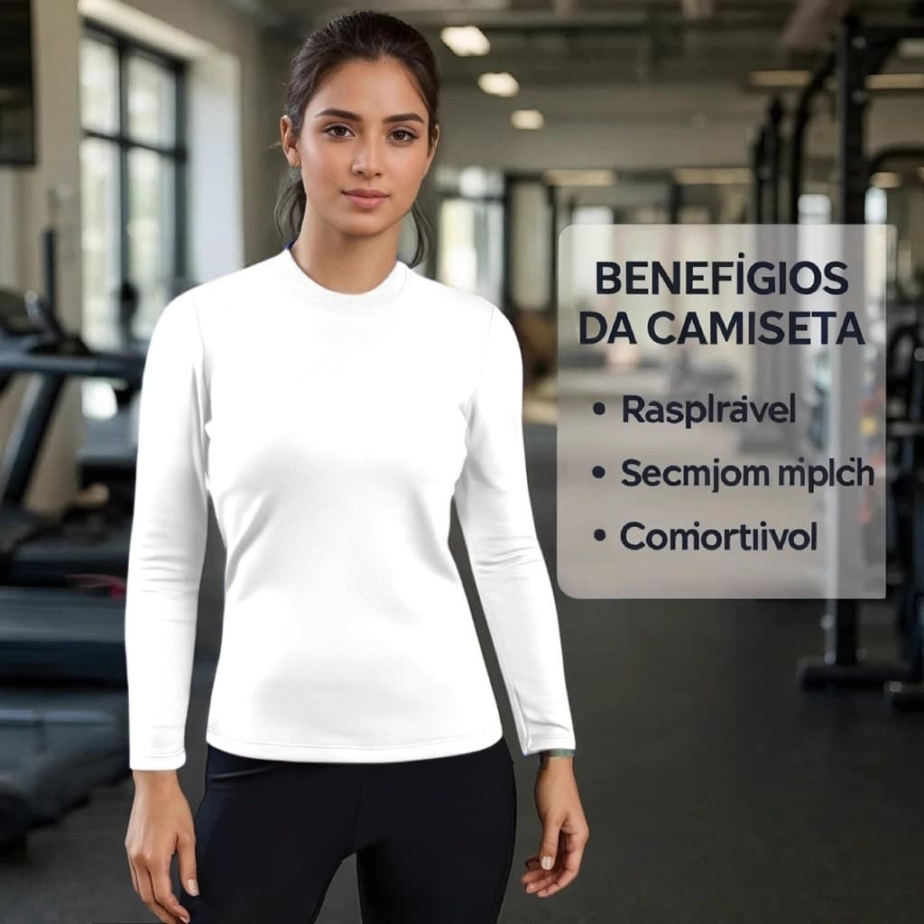 Blusa Manga Longa Segunda Pele Feminina Dry Fit Feminina Corrida Academia Corrida Yoga Caminhada