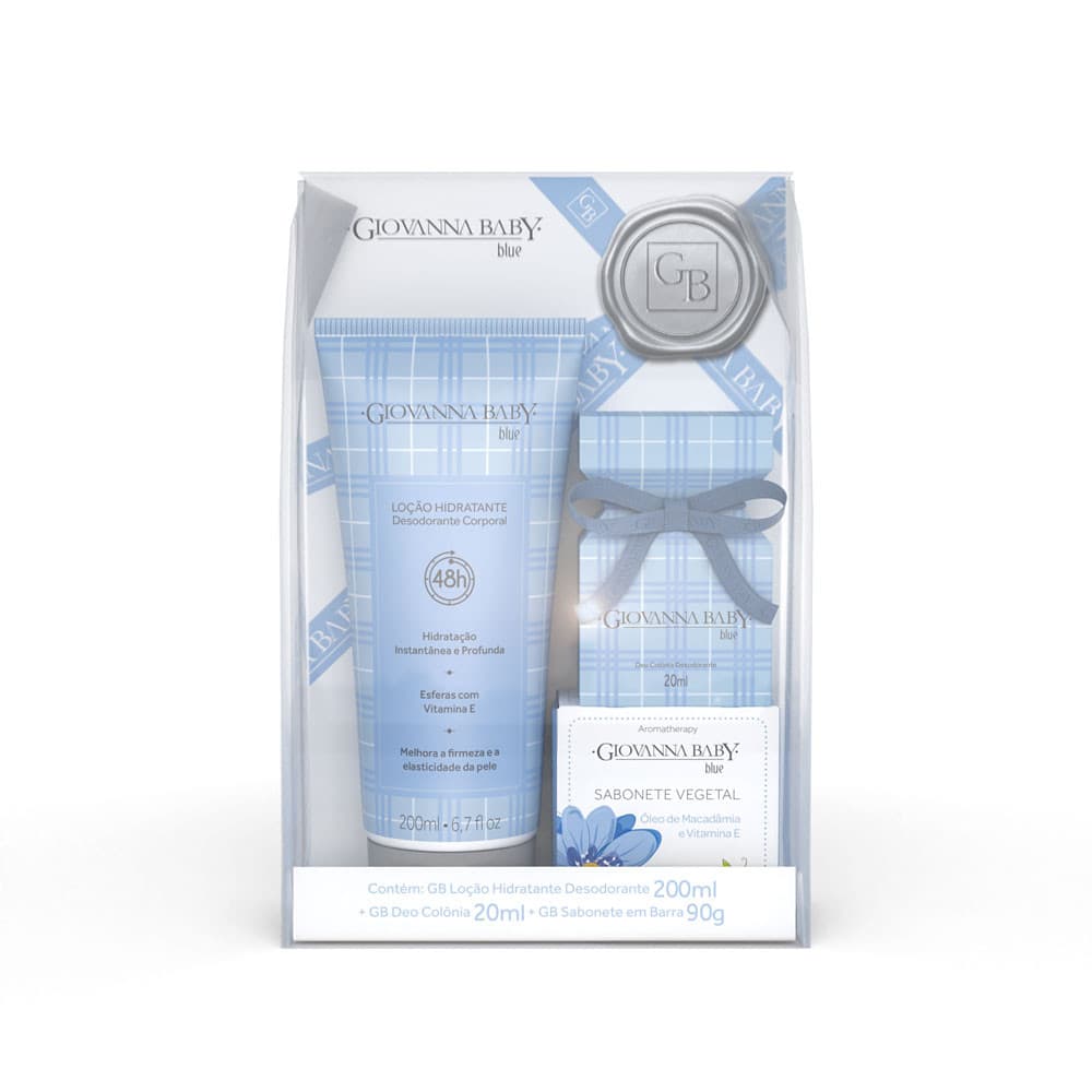 Kit Giovanna Baby Blue - Loção Hidratante 200ml , Sabonete 90G  e Deo Colonia 20ml