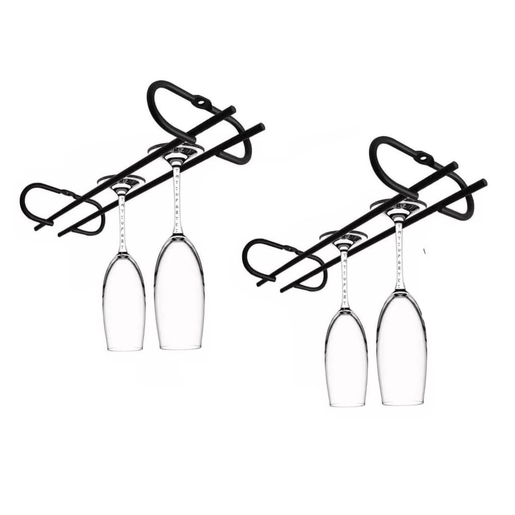 Kit Suportes Taças 20cm Parafusar Suspenso Decoração Organizador Bares Adegas