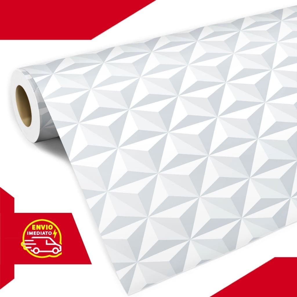 Papel de Parede 3D Branco Para Sala Quarto Cozinha Banheiro