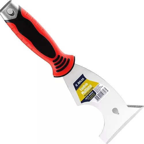 ESPATULA AÇO INOX METALICA 5 EM 1 MULTIUSO REFORÇADA  ATLAS