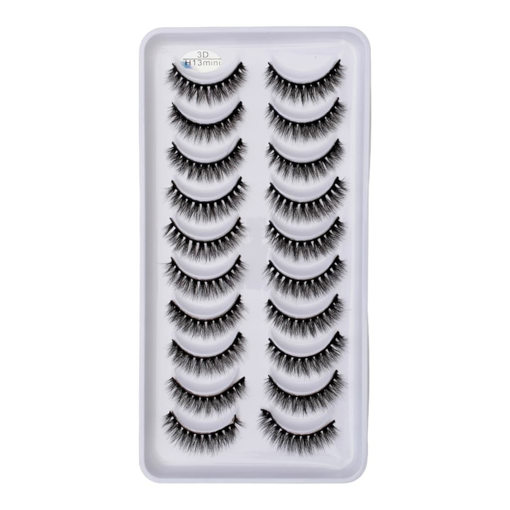 Cartela com 10 pares de cilios postiços naturais modelo - H13 MINI