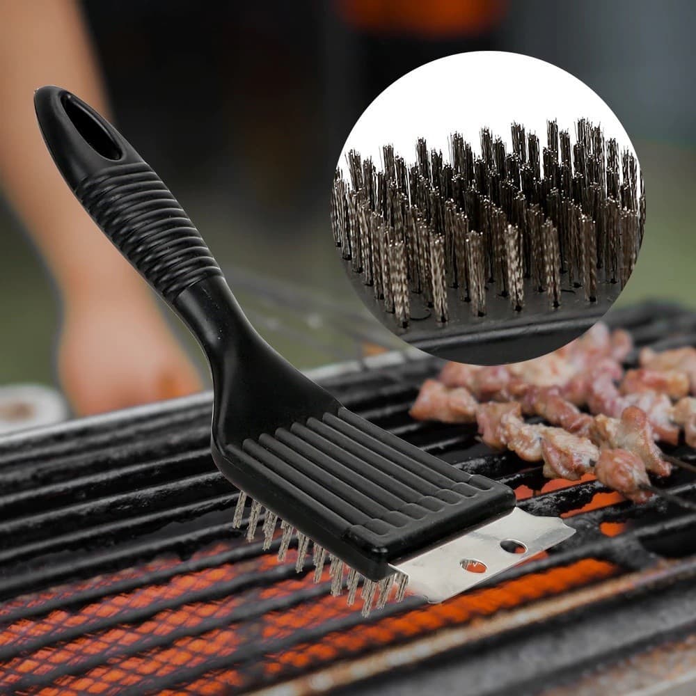 Escova Grande Limpa Grelha ideal para Churrasqueira De Aço Espátula Cerdas