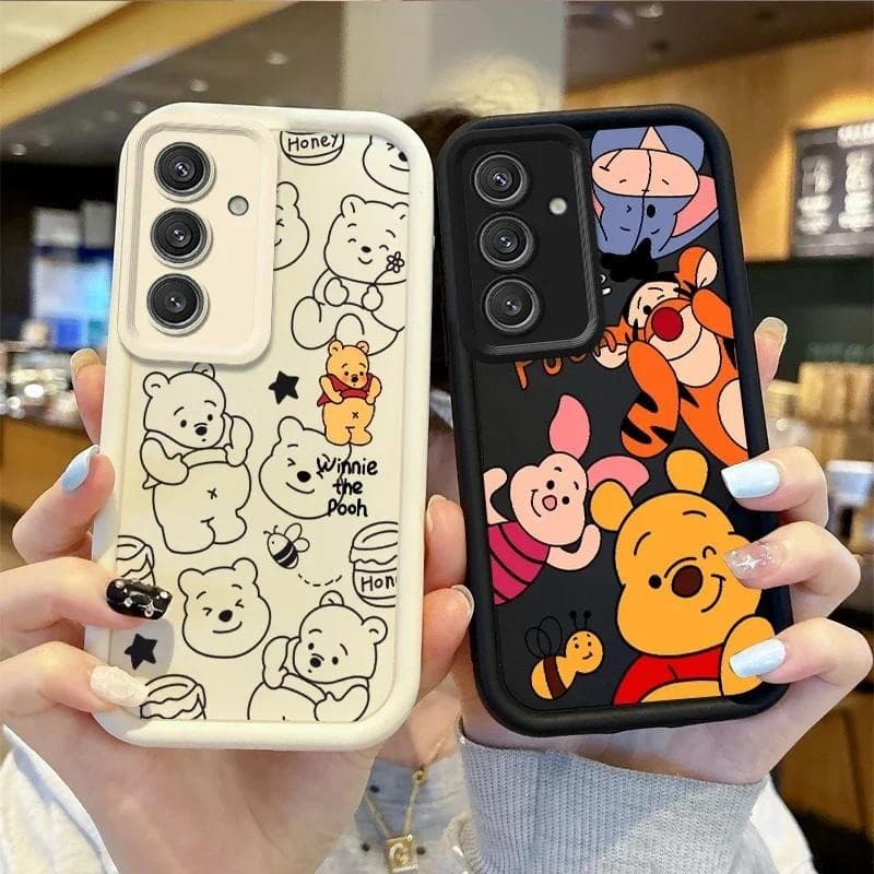 Capa De Telefone Winnie Pooh 3D Para Samsung Galaxy A25 A14 A15 A35 A55 A54 A05S M55 C55 De Silicone Macia Prova Choque