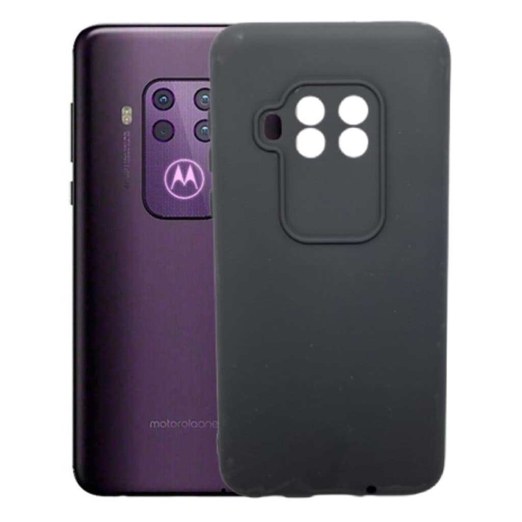 Capa Proteção Preta Aveludada Para Moto One Zoom Silicone Compativel Motorola Capinha TPU Case