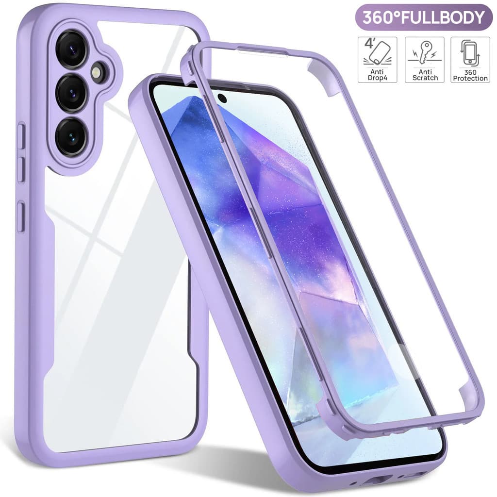 Para Samsung Galaxy A15 A25 A35 A55 A14 A24 A34 A54 A13 A23 A53 A52S A32 A12 360 ° Capa Completa Transparente
