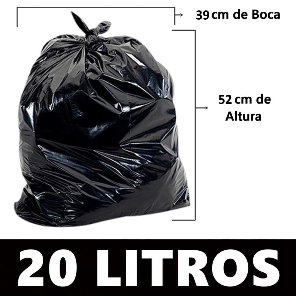 Saco de Lixo Resistente Reforçado Com 100 Unidades 20 Litros