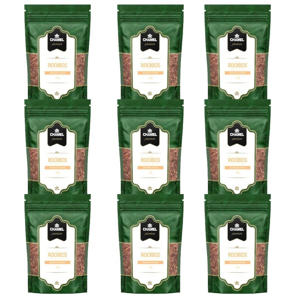 Chá de Rooibos (Aspalathus linearis) Encanto Sul-Africano Chamel Premium 9 Pacotes c/ 30g