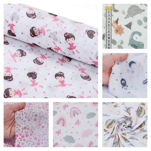 Fralda Dupla Estampada 100% Algodão 70x70cm com Cheirinho de Bebê - Unidade