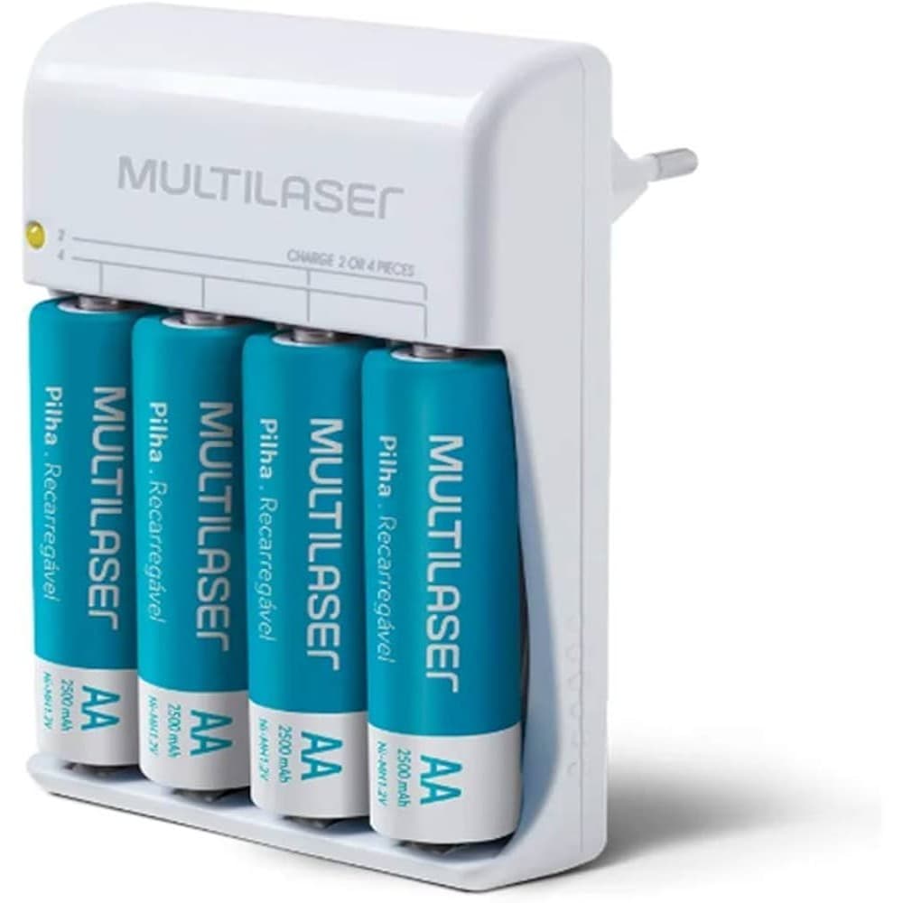 CARREGADOR DE PILHAS MULTI COM 4 PILHAS AA