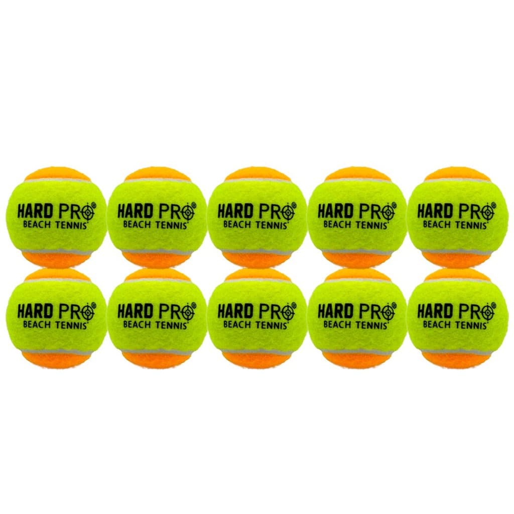 Kit 10 Bolas Beach Tennis Bolinha Tenis Praia Hard Pro