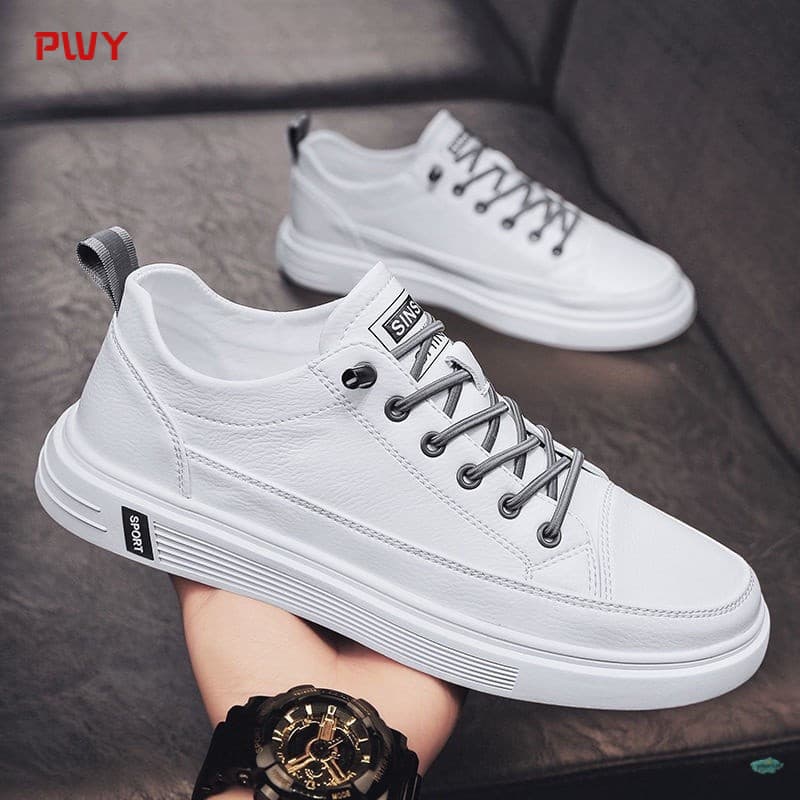 Top Venda 2024 Verão Novo Estilo Outono Branco Tendência Outono Calçados Esportivos Homens Tendência Branca Combo Com Toda A Elevação Couro Casual 7936 PWY