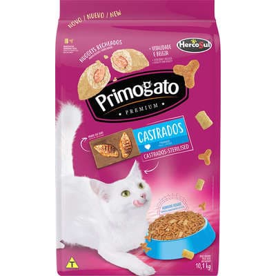 RAÇÃO PRIMOGATO PARA GATOS CASTRADOS - COM NUGGETS 10,1KG