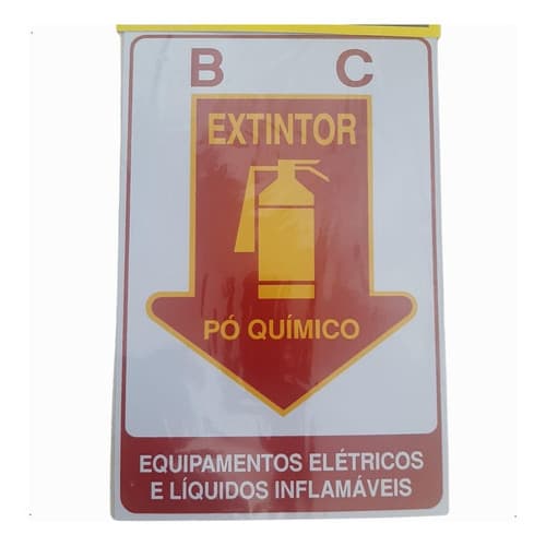 Placa Sinalização Extintor Pó Químico Bc 20x30 - X-714