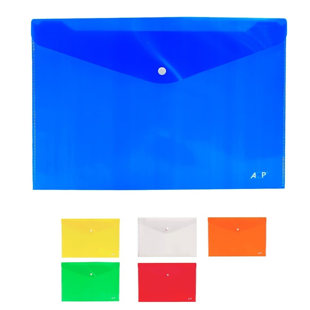 Kit 10 Pastas Envelope com Botão Ofício/A4 Acp