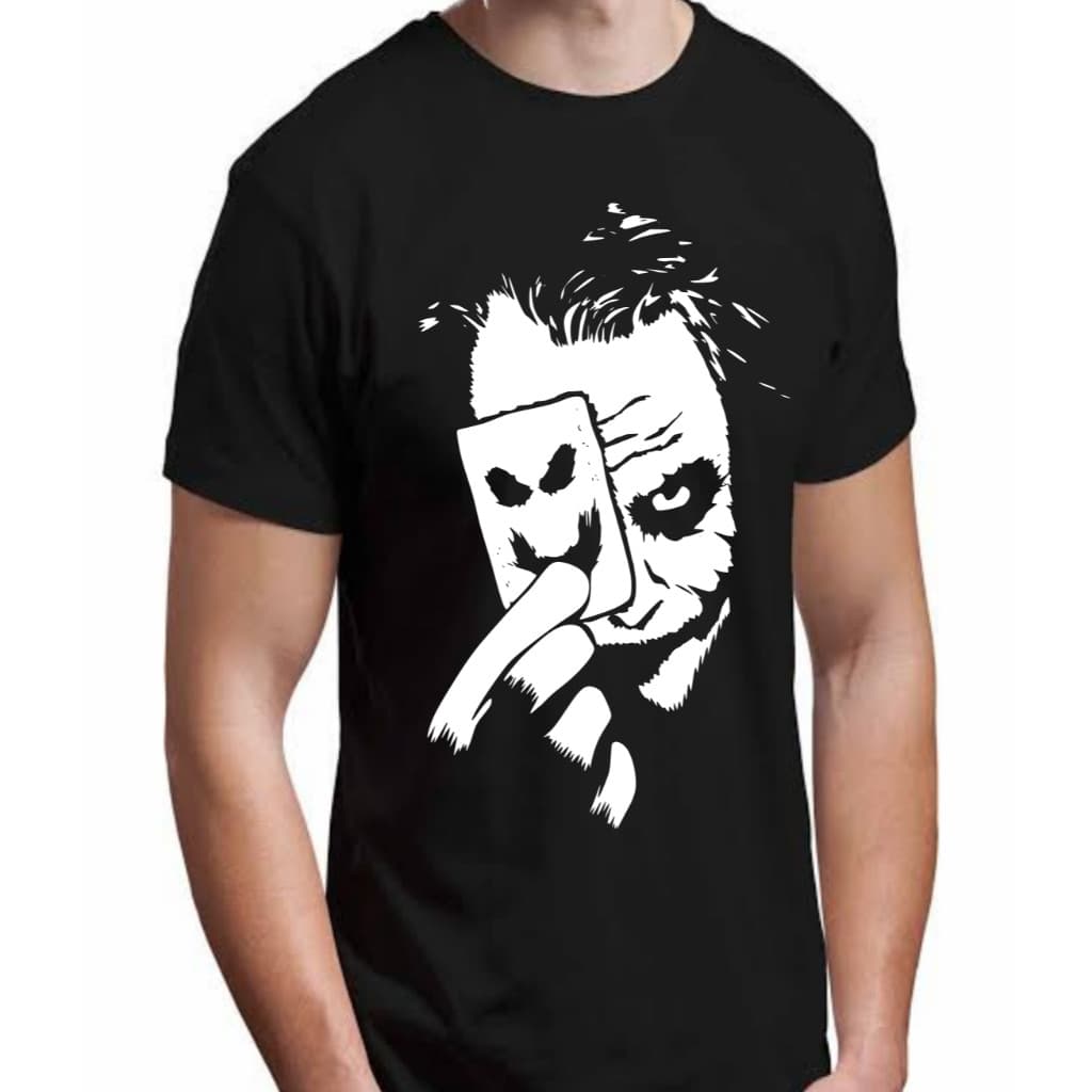 Camiseta manga curta masculina preta coringa ref1