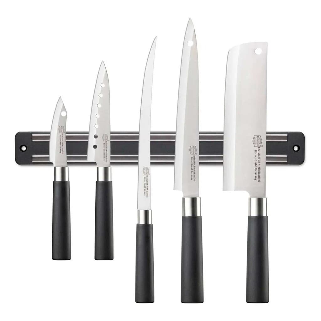 Barra Magnética para Facas e Ferramentas Aço Inox 33cm Cozinha Escritório