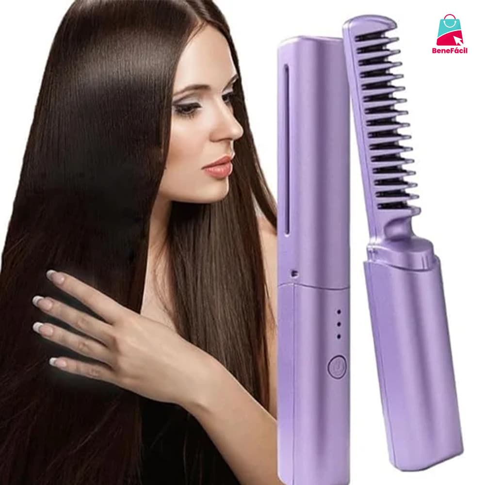 Escova De Alisamento Capilar Alisador De Cabelo Aquecido Recarregável Mini Pente Portátil yushua3br Rápido