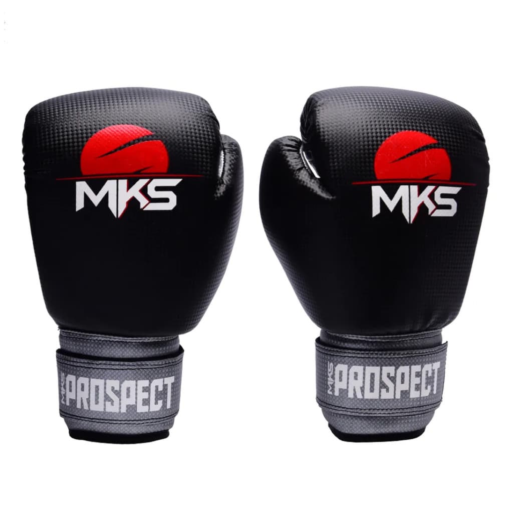 Luva Boxe Kickboxing MKS Prospect Preta e Prata