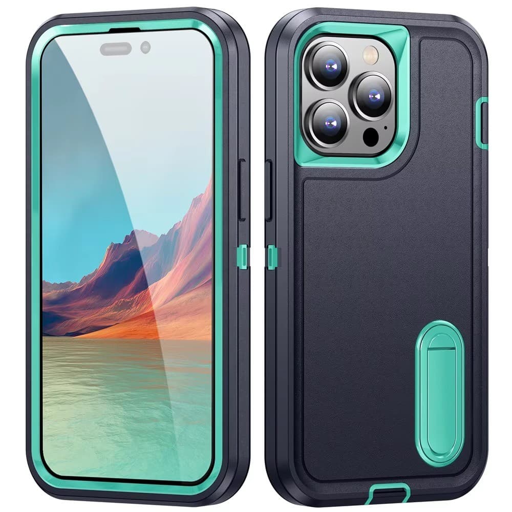 Armadura Pesada Suporte Protetor Completo Capa Para iPhone 11 13 14 15 16 17 Pro Max 15 Plus Caso À Prova De Choque Caso