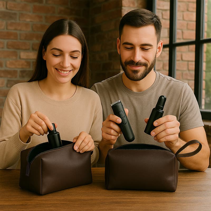 Kit Duas Bolsas De Higiene Casal Estilo Minimalista Compacto e Reforçado Envio Já