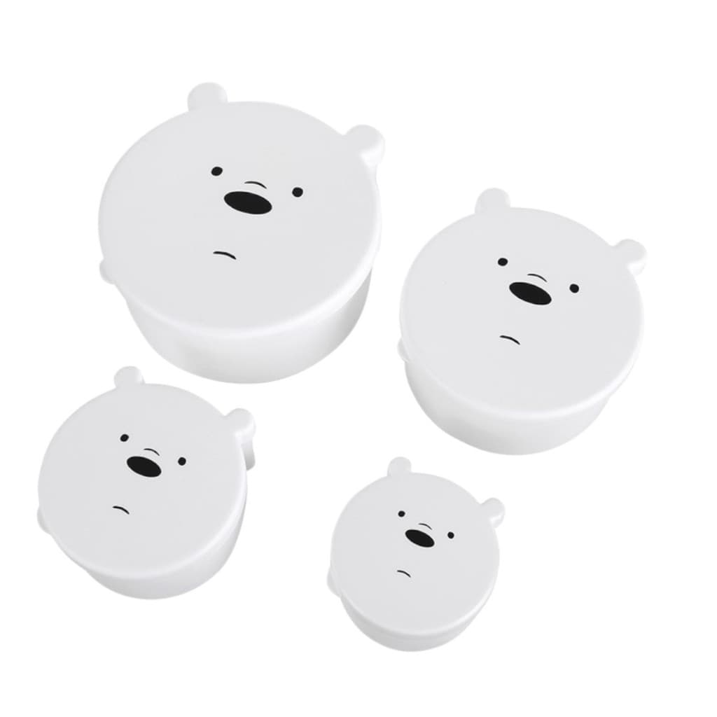 Kit de 4 Potes Marmitinha We Bare Bears Polar Miniso Fofo