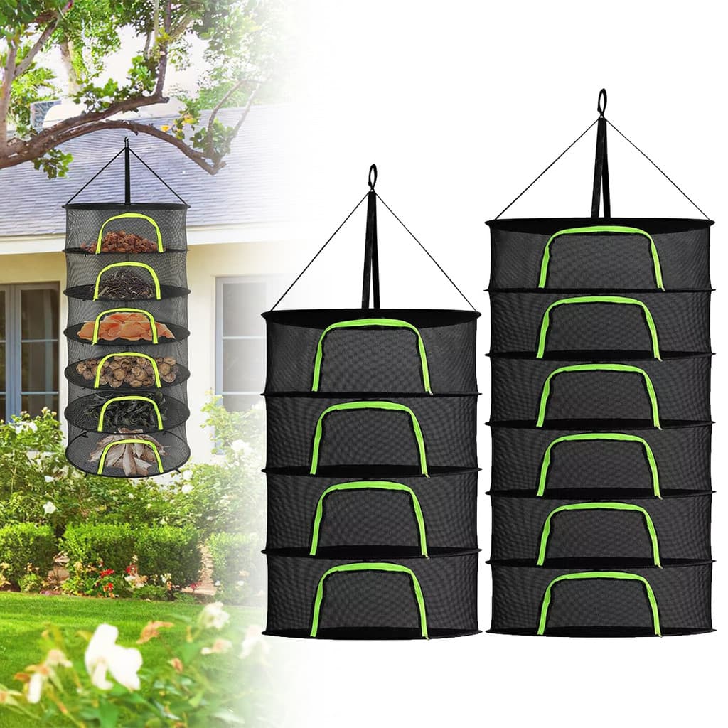 1 Pçs Nova Rede De Rack De Secagem De Ervas De 4/6 Camadas Para Legumes Flor Planta Malha Bud Secador Pendurado Dobrável