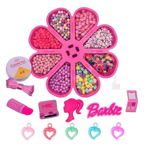 Kit Miçangas Infantil Para Fazer Pulseiras 1800 Pçs Brinde