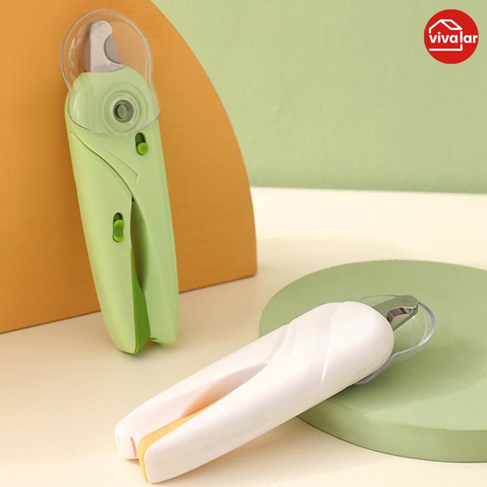 Cortador de unhas para animais kit com alicate com luz lixa de acabamento e tesoura