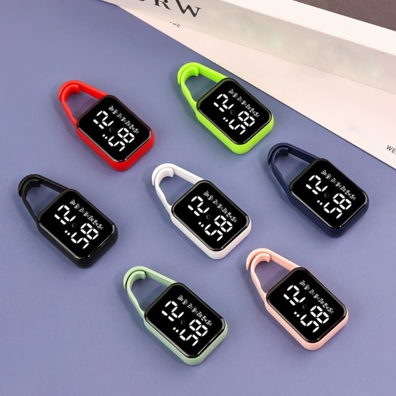 YU Luz Noturna Chaveiro Toque Relógio Digital Para Crianças Estudantes De Bolso Led Eletrônico Pendurado