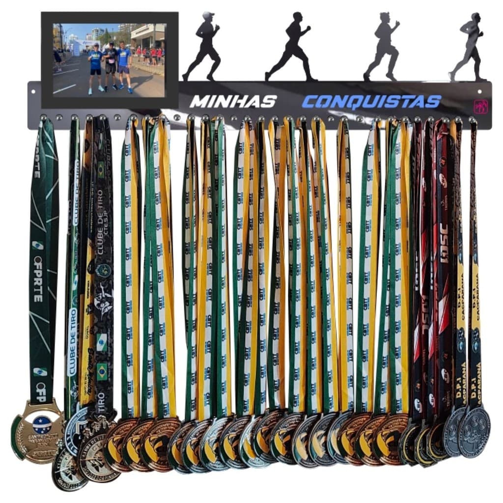 Display de Medalhas Corrida Rua Masculino Porta retrato