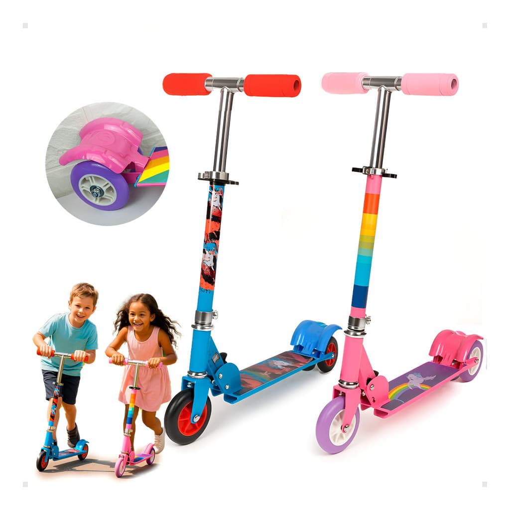 Patinete Infantil Babyland 3 Rodas Resistente Ajustável Cor