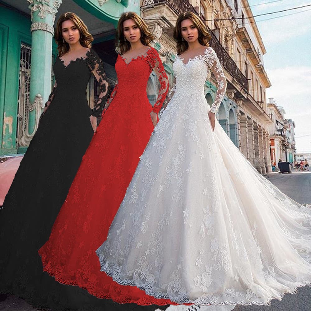 2025 novo estilo europeu americano renda feminina manga comprida um ombro branco vestido de noiva