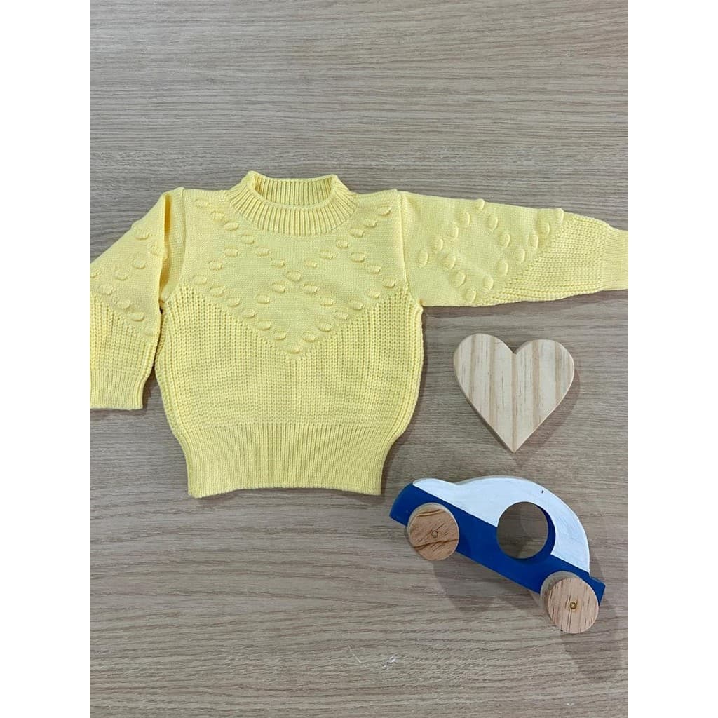 Suéter Luxo Modal Blusa Bolinha RN Menino Menina Infantil Tricô Récem Nascido
