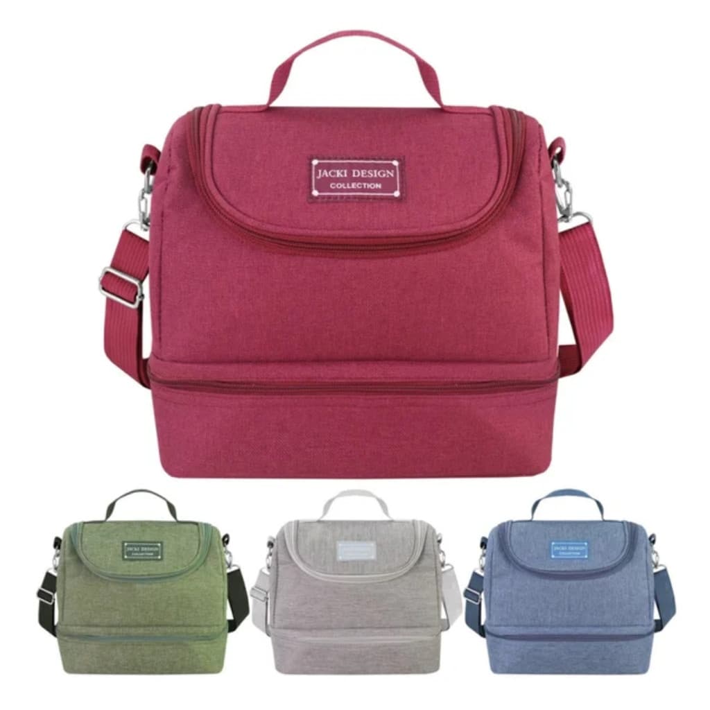 Bolsa Térmica Com Divisória Pote Marmita Colorido