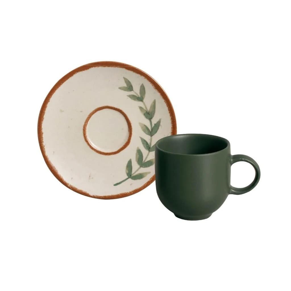 Xícara de Café e Pires Cerâmica Stoneware Coup Magari 110ml - 1 Unid.
