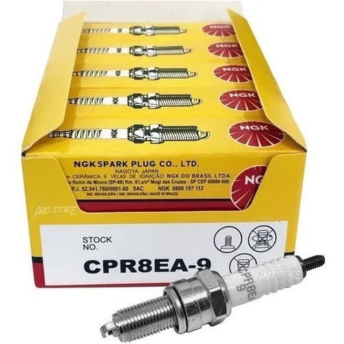 Caixa de Vela Ngk Para Moto Caixa Cg Titan 150 160 Fan 150 Cpr8ea-9 Titan 160 Bros 160 Biz 125 Kit 10pç Original