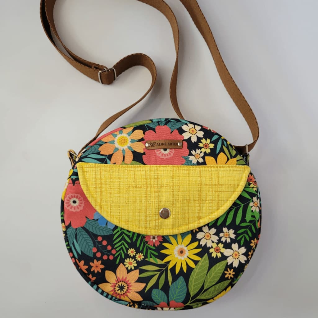 Bolsa redonda feminina/bolsa com alça artesanal