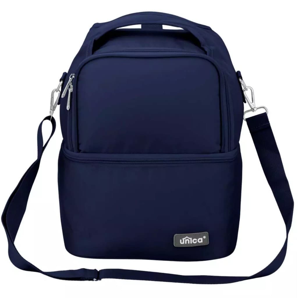 Bolsa Necessaire térmica com alça 2 compartimentos azul
